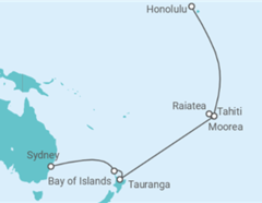 Reiseroute der Kreuzfahrt  Französisch-polynesien, Neuseeland Alles Inklusive - Celebrity Cruises