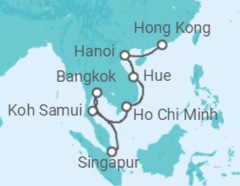 Reiseroute der Kreuzfahrt  Thailand, Vietnam Alles Inklusive - Celebrity Cruises