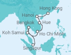 Reiseroute der Kreuzfahrt  Thailand, Vietnam Alles Inklusive - Celebrity Cruises