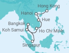 Reiseroute der Kreuzfahrt  Vietnam, Thailand Alles Inklusive - Celebrity Cruises