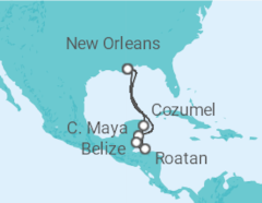 Reiseroute der Kreuzfahrt  Mexiko, Honduras, Belize - NCL Norwegian Cruise Line