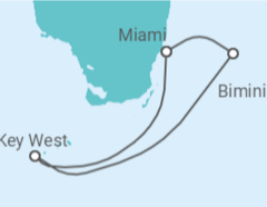 Reiseroute der Kreuzfahrt  USA - Virgin Voyages
