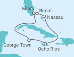 Reiseroute der Kreuzfahrt  Kaimaninseln, Jamaika, Bahamas - Virgin Voyages