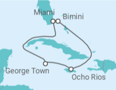 Reiseroute der Kreuzfahrt  Kaimaninseln, Jamaika - Virgin Voyages