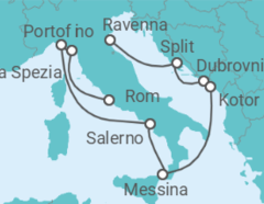 Reiseroute der Kreuzfahrt  Kroatien, Montenegro, Italien Alles Inklusive - Celebrity Cruises