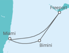 Reiseroute der Kreuzfahrt  USA - Virgin Voyages
