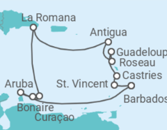 Reiseroute der Kreuzfahrt  Karibische Inseln ab Barbados  Alles Inklusive - mit Flug - AIDA