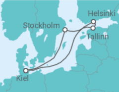 Reiseroute der Kreuzfahrt  7 Nächte - Metropolen der Ostsee - ab/bis Kiel - Mein Schiff