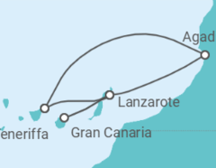 Reiseroute der Kreuzfahrt  Kanaren - Costa Kreuzfahrten