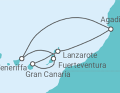 Reiseroute der Kreuzfahrt  Kanaren - Costa Kreuzfahrten