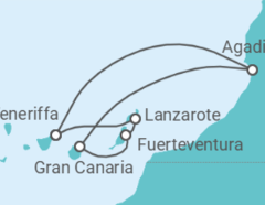 Reiseroute der Kreuzfahrt  Kanaren - Costa Kreuzfahrten