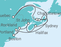 Reiseroute der Kreuzfahrt  Kanada Alles Inklusive - Celebrity Cruises