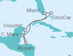 Reiseroute der Kreuzfahrt  Honduras, Mexiko - Royal Caribbean