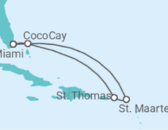 Reiseroute der Kreuzfahrt  Sint Maarten, Amerikanische Jungferninseln - Royal Caribbean