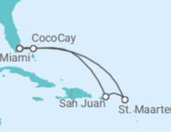 Reiseroute der Kreuzfahrt  Sint Maarten, Puerto Rico - Royal Caribbean
