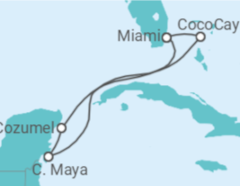 Reiseroute der Kreuzfahrt  Mexiko - Royal Caribbean