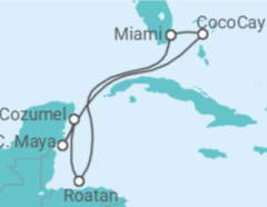 Reiseroute der Kreuzfahrt  Honduras, Mexiko - Royal Caribbean