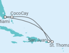 Reiseroute der Kreuzfahrt  Puerto Rico, Amerikanische Jungferninseln - Royal Caribbean
