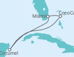Reiseroute der Kreuzfahrt  Mexiko - Royal Caribbean