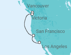 Reiseroute der Kreuzfahrt  Pacific Wine Country - Princess Cruises
