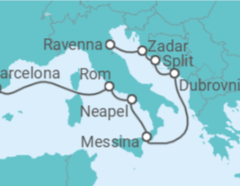 Reiseroute der Kreuzfahrt  Kroatien, Italien - Royal Caribbean