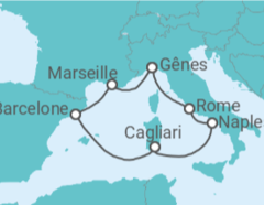 Reiseroute der Kreuzfahrt  Griechenland, Italien, Frankreich, Spanien Alles Inklusive - mit flug - Celebrity Cruises