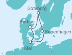 Reiseroute der Kreuzfahrt  Kurzreise Schweden & Dänemark ab Kiel - AIDA