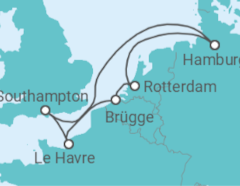 Reiseroute der Kreuzfahrt  Metropolen ab Hamburg - AIDA