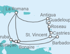 Reiseroute der Kreuzfahrt  Karibische Insel-Rundreise - AIDA