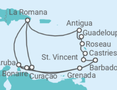 Reiseroute der Kreuzfahrt  Karibische Insel-Rundreise - AIDA