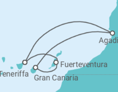 Reiseroute der Kreuzfahrt  Kanaren - Costa Kreuzfahrten