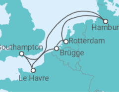 Reiseroute der Kreuzfahrt  7 Nächte - Westeuropas Vielfalt - ab/bis Hamburg - Mein Schiff