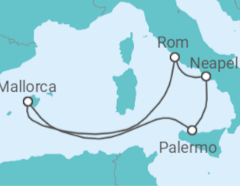 Reiseroute der Kreuzfahrt  7 Nächte - La dolce vita - ab/bis Palma - Mein Schiff