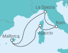 Reiseroute der Kreuzfahrt  7 Nächte - Faszination Mittelmeer - ab/bis Palma - Mein Schiff