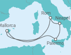 Reiseroute der Kreuzfahrt  7 Nächte - La dolce vita - ab/bis Palma - Mein Schiff