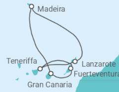 Reiseroute der Kreuzfahrt  Kanaren - Costa Kreuzfahrten