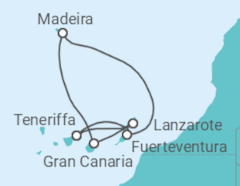 Reiseroute der Kreuzfahrt  Kanaren - Costa Cruceros