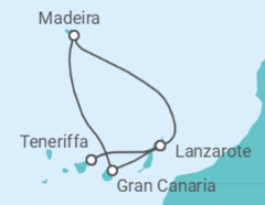 Reiseroute der Kreuzfahrt  Kanaren - Costa Kreuzfahrten