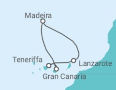 Reiseroute der Kreuzfahrt  Kanaren - Costa Kreuzfahrten
