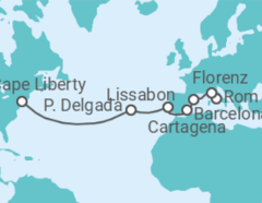 Reiseroute der Kreuzfahrt  Italien, Spanien, Portugal - mit flug - Royal Caribbean