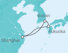 Reiseroute der Kreuzfahrt  Japan, Südkorea - MSC Cruises