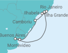 Reiseroute der Kreuzfahrt  Uruguay, Brasilien Alles Inklusive - Costa Kreuzfahrten