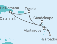 Reiseroute der Kreuzfahrt  Barbados, Martinique, Guadeloupe, Britische Jungferninseln - MSC Cruises