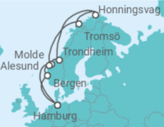 Reiseroute der Kreuzfahrt  Norwegen - MSC Cruises