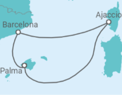 Reiseroute der Kreuzfahrt  4 Nächte - Mein Schiff Millennium Cruise - ab/bis Palma - Mein Schiff