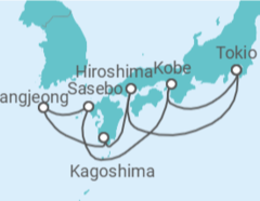 Reiseroute der Kreuzfahrt  Japan - MSC Cruises