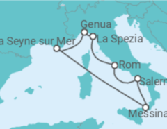 Reiseroute der Kreuzfahrt  Italien - Costa Kreuzfahrten