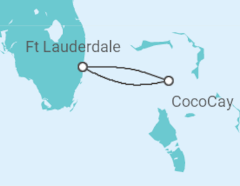 Reiseroute der Kreuzfahrt  USA - Royal Caribbean