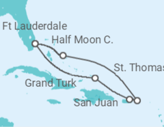Reiseroute der Kreuzfahrt  Bahamas, Puerto Rico, Amerikanische Jungferninseln - Holland America Line