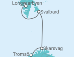 Reiseroute der Kreuzfahrt  Longyearbyen to Tromsø - Silversea